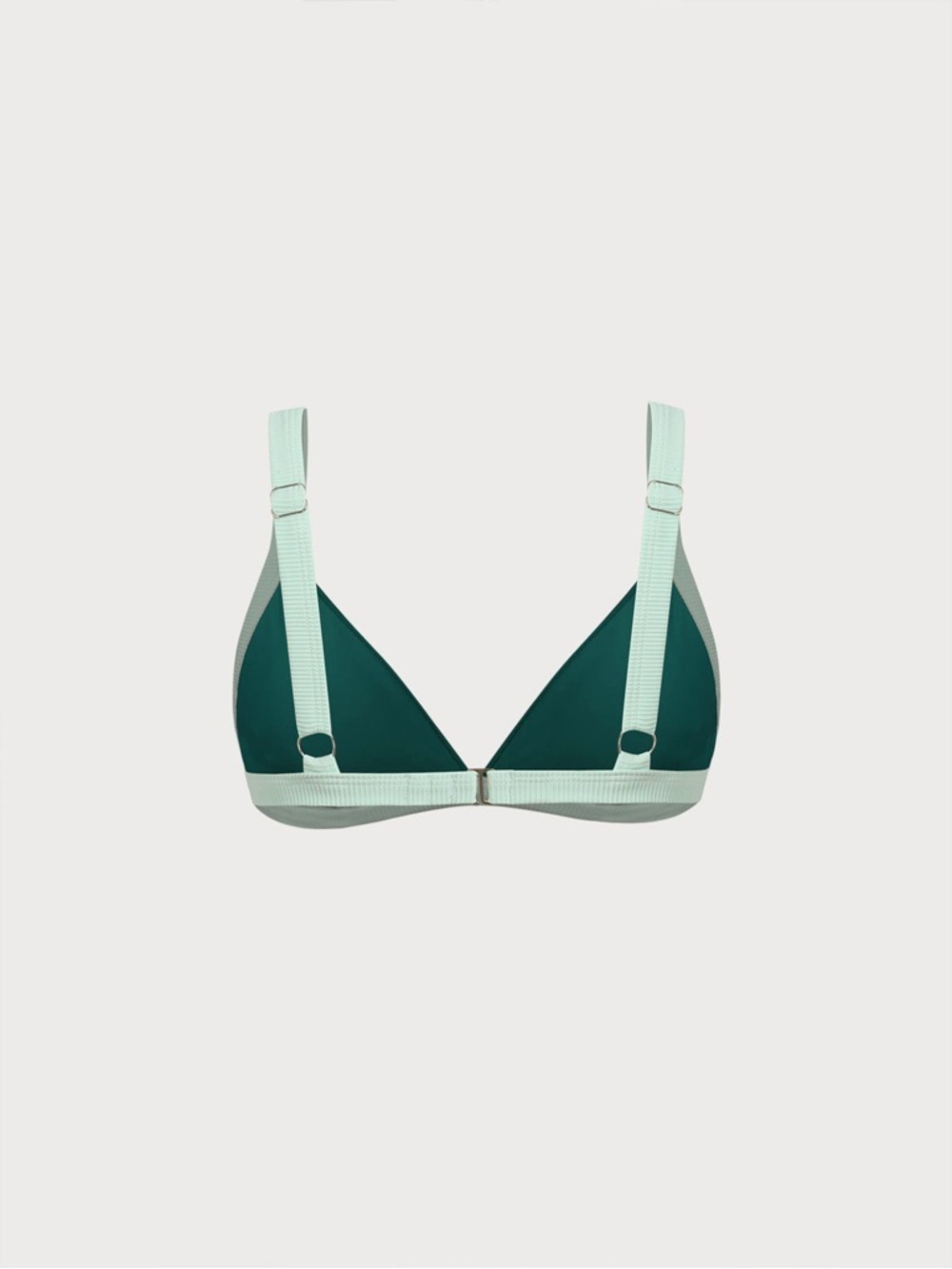 Women’s Two-Tone Teal Triangle Bikini Set - Picture 3 of 5